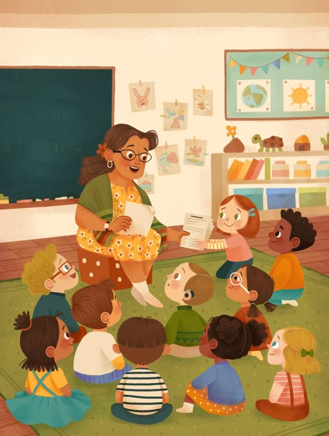 Child Books Illustration, Teaching Illustration, Stage Illustration, Book Illustration Layout, Children's Book Characters, Book Illustration Design, الفن الرقمي, Story Books Illustrations, School Illustration