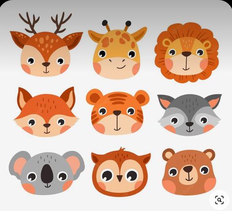 Poster Design Kids, Baby Books Diy, Animal Illustration Art, Face Illustration, Diy Dollar Tree Decor, Baby Sewing Projects, Dollar Tree Decor, Animal Head, Forest Creatures