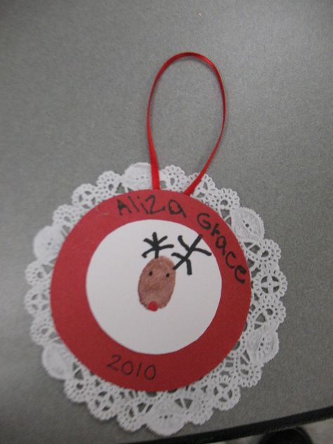 Thumb Print Reindeer Ornaments, Thumbprint Reindeer Ornament, Reindeer Thumbprint Ornament, Grandparents Gifts, School Christmas Party, Rudolph Reindeer, Thumb Print, Preschool Christmas Crafts, Christmas Kindergarten