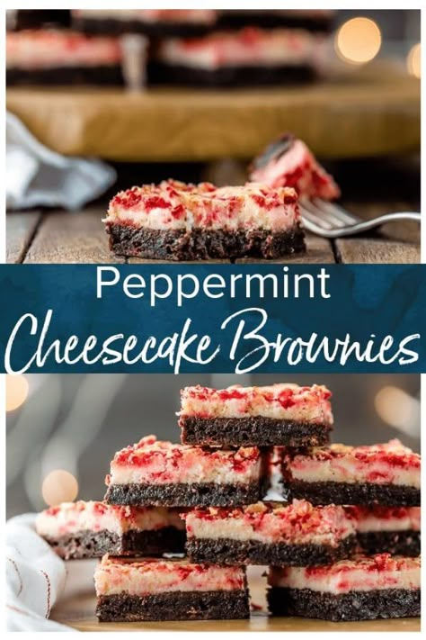 Peppermint Cheesecake Bars, Peppermint Brownies Recipe, Christmas Bars, Peppermint Dessert, Christmas Brownies, Christmas Cheesecake, Peppermint Cheesecake, Recipe For Christmas, Xmas Desserts