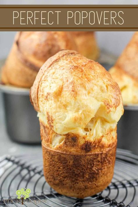 Best Popover Recipe, Popover Recipes, Popovers Recipes, Easy Popovers, Spoon Cookies, Popover Recipe, Yorkshire Pudding Recipes, Biscuit Bread, Biscuit Rolls