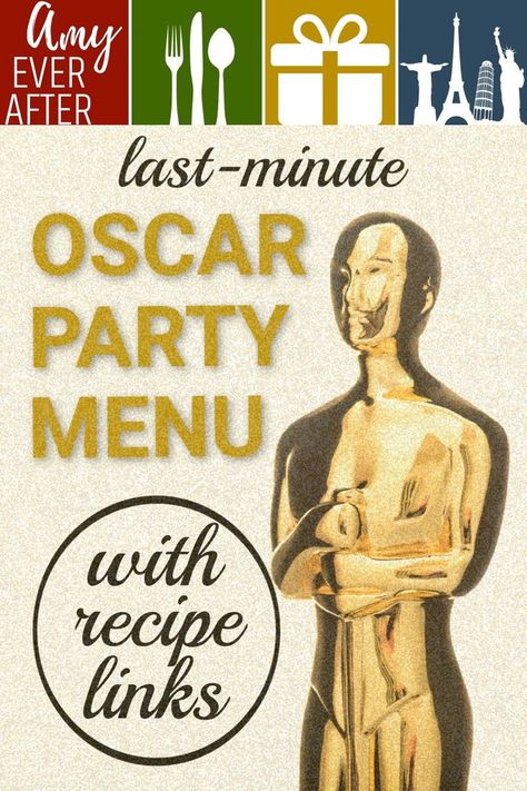 When my daughter said she wated to watch the Academy Awards this year and have party food, I just had to throw something together! If you're looking for last-minute party food ideas, here's my Best Picture Oscar Viewing Party Menu, with appetizers and main dishes based on the locations of the nominated movies. #oscars2019 #oscarparty Academy Awards Party Food, Party Food Outdoor, Oscar Party Food, Ideas For Party Food, Party Food For A Crowd, Food Outdoor, Academy Awards Party, Oscar Viewing Party, Appetizers For A Crowd