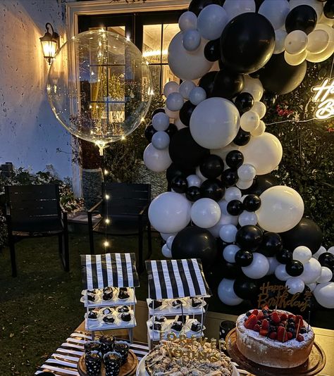 Black & White Birthday | Palm Beach #balloons #balloondecor #custom #palmbeach #southflorida #events Black And White Pool Party, Beach Balloons, Black White Birthday, Pool Party Decorations, Pool Birthday, Batman Party, White Birthday, Pool Birthday Party, Pool Decor