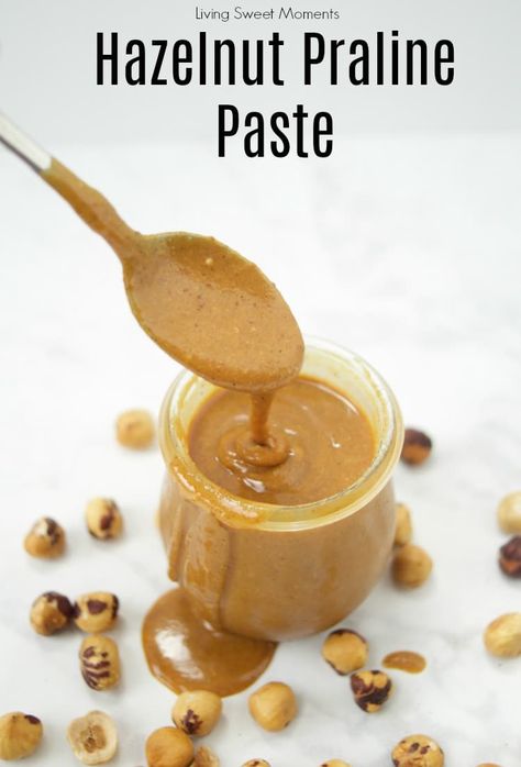 Here's an easy recipe on How To Make Praline Paste. It works for hazelnuts, almonds, cashews, etc. And is the base for Gianduja and Homemade Nutella Praline Paste Recipe, Baking Terms, Homemade Spreads, Praline Paste, Tempered Chocolate, Hazelnut Recipes, Cream Pastry, Homemade Nut Butter, Praline Recipe