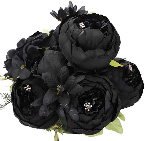 Amazon.com: Duovlo Artificial Peony Silk Flowers Fake Flowers Vintage Wedding Home Decoration,Pack of 1 (Black): Home & Kitchen Pride Diy, Diy Tableware, Candles Fragrance, Artificial Peony, Wedding Home Decoration, Silk Flower Bouquets, Silk Peonies, Artificial Peonies, Artificial Flowers And Plants