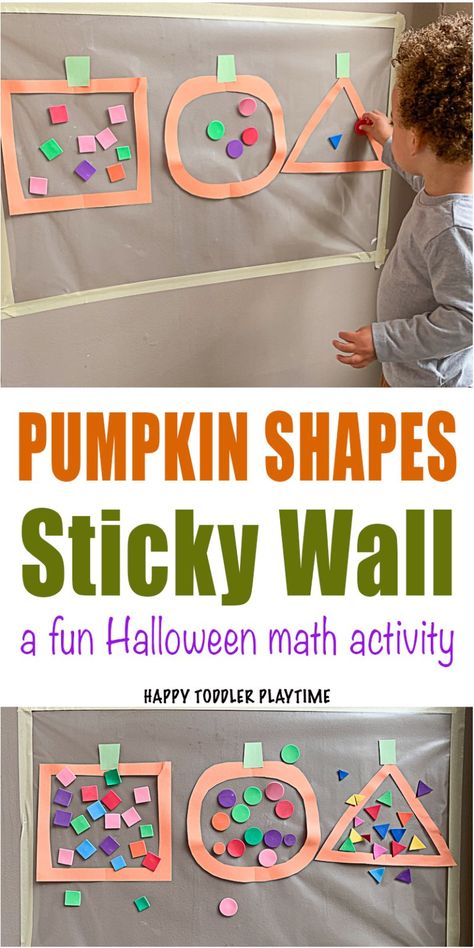 Fun Halloween Math, Pumpkin Lessons, Math Activities For Toddlers, Pumpkin Shapes, Math Shapes, Pumpkins Preschool, Fall Math Activities, Easy Math Activities, Toddler Math