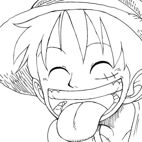 Luffy Lineart, One Piece Lineart, Bake Business, Dr Drawing, Outline Drawings, Anime Life, Not Mine, Anime Drawings, One Piece