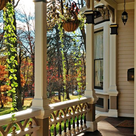 75 Beautiful Victorian Porch Pictures & Ideas - November, 2021 | Houzz Victorian Porch Posts, Victorian Porch Columns, Victorian Front Porch Ideas, Victorian Porch Ideas, Front Pergola, Victorian Porches, Victorian Front Porch, Small Victorian House, Victorian Entrance