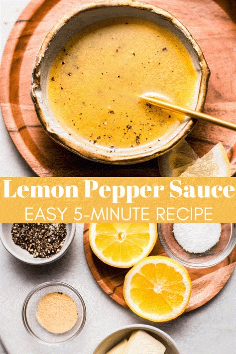 Lemon Pepper Sauce Lemon Pepper Chicken Pasta, Sauce For Baked Chicken, Wings Recipe Oven, Chicken Wings Recipe Oven, Japanese Hamburger Steak, Chicken Pasta Sauce, Lemon Pepper Pasta, Japanese Hamburger, Fajita Sauce