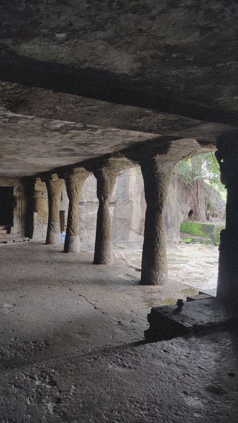 Picture taken from inside the cave, seen are the pillars Borivali Mumbai, Mumbai, Fort, Temple, Elephant, India, Quick Saves