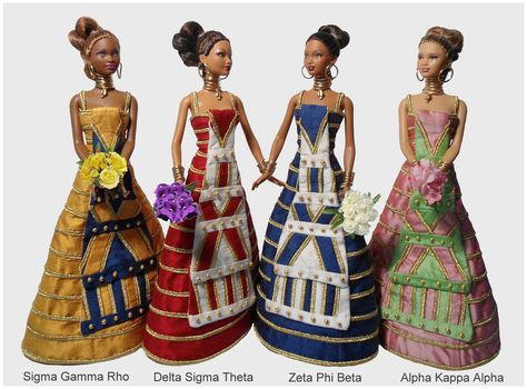 Miniature Museum Inspired Collectible Sorority Dolls | Flickr Miniature Museum, Black Fraternities, Sorority Colors, Delta Girl, Divine 9, Barbie Wedding Dress, Divine Nine, Aka Sorority, Phi Beta Sigma