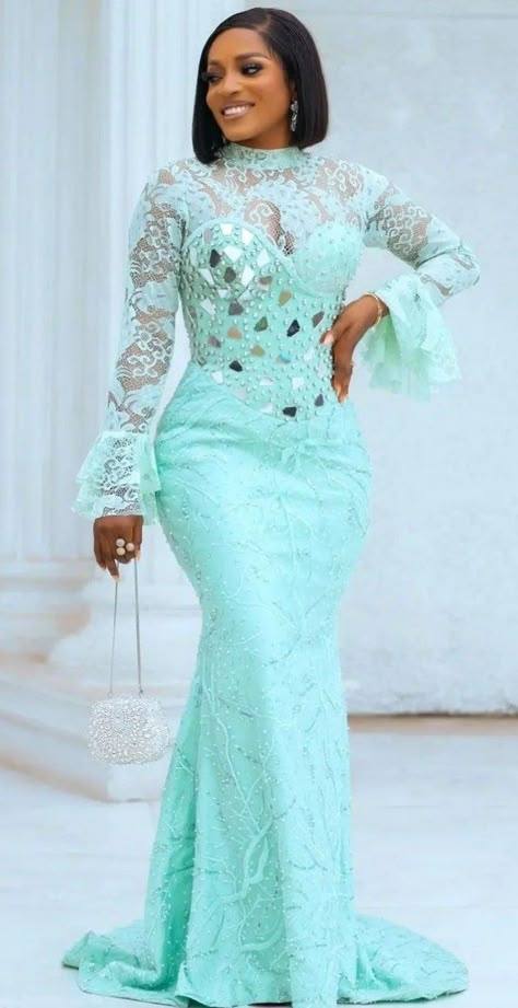 Sample Net Gown Styles, Asobi Styles, Lace Dress Styles Nigerian, African Lace Dress, Bazin Dress, Latest Lace Styles, Unique Ankara Styles, Fancy Gown, Lace Long Gown