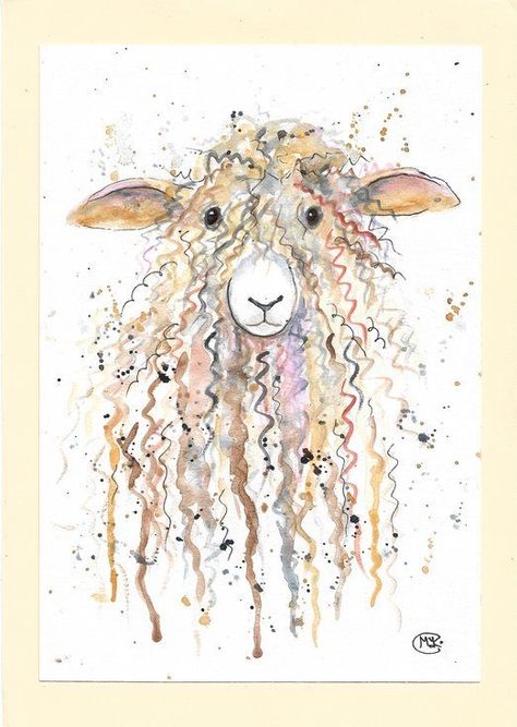 Akvarel Illustration, Sheep Paintings, Brown Sheep, Whimsy Art, Paintings Tutorials, Flowers Paintings, Sheep Art, Colour Painting, Watercolor Paintings Easy