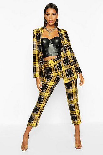 Tough Love | boohoo Style Androgyne, Check Pants, Man Pants, Printed Palazzo Pants, Timberland Style, Fashionable Snow Boots, Flannel Pants, Checked Trousers, Oversized Denim Jacket