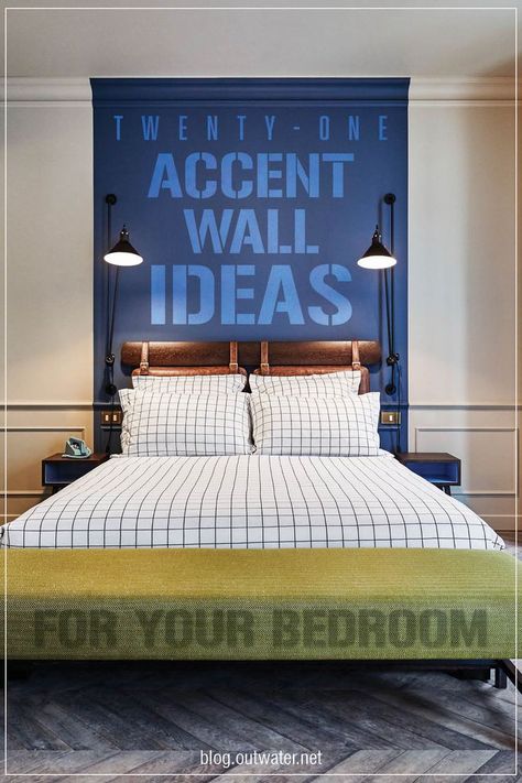 Diy Accent Wall Headboard, Painted Wood Accent Wall Bedroom, Luxury Bedroom Accent Wall, Focus Wall In Bedroom, Faux Accent Wall Ideas, Bedroom Feature Walls Master, Accent Wall For Bedroom Ideas, Peel And Stick Headboard Ideas, Master Bedrooms Feature Wall