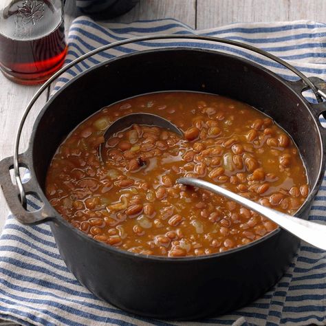 I came up with this recipe in a pinch after running out of baked beans at our oldest daughter's birthday party. I dressed up canned beans with maple syrup and a few other ingredients to produce this sweet, saucy version that tastes like homemade. They're so easy to fix that I rarely make baked beans from scratch anymore. Bean Sides, Bake Beans, Baked Beans From Scratch, Maple Baked Beans, Quick Easy Side Dishes, Best Baked Beans, Cauliflower Dishes, Baked Bean Recipes, 2024 Recipes