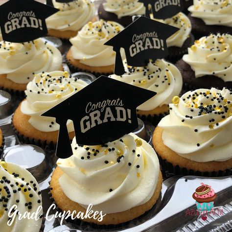 Grad Cupcakes Ideas, Graduation Cupcakes 2023, Graduation Cupcake Ideas, Graduation Dessert Ideas, Grad Desserts, Cap Ideas Graduation, Graduation Cupcake Cake, Grad Cupcakes, Graduation Sheet Cakes