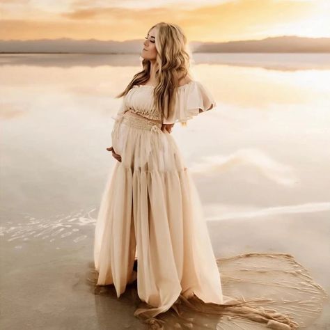 22.25US $ 50% OFF|Maternity Dresses For Photoshoot Pregnant Women Long Skirt And Top Pregnancy Ruffled Semi Transparent Chiffon Baby Shower Dress| |   - AliExpress Flowy Chiffon Maternity Dress, Flowy Ruffled Maternity Dress, Spring White Maternity Gown, Dresses For Photoshoot, Bohemian Floor-length Maternity Dress, Long Skirt And Top, Baby Shower Dress, White Bump-friendly Maternity Dress, Maternity Wardrobe