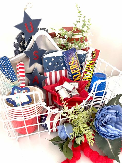 Occasion Basket, Occasion Bin, Occasion Bins, Kids Gift Baskets, Birthday Box, July Party, 4th Of July Party, Fall Gifts, Patriotic Decorations