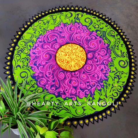 Colour Rangoli, Diya Rangoli, Rangoli Designs Photos, Big Rangoli, Rangoli Colours, Rangoli Border, Simple Rangoli Border Designs, Rangoli Borders, Padi Kolam