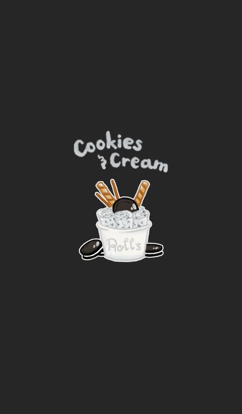 For YOU who love cookies 'n cream :) Cookies And Cream Wallpaper, Ice Cream Wallpaper Iphone, Cream Aesthetic Wallpaper, Word Wallpaper, Line Theme, Ice Cream Wallpaper, Love Cookies, Screen Iphone, Simple Drawings