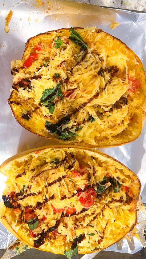 This Healthy Baked Boursin Spaghetti Squash Recipe is Better Than the TikTok Pasta - thedanaivy.com - Real Mom Life Stuffed Spaghetti Squash Dairy Free, Burrata Spaghetti Squash, Baked Spinach And Feta Spaghetti Squash, Spaghetti Squash And Boursin Cheese, Spaghetti Squash Boursin, Salmon Spaghetti Squash, Spaghetti Squash Recipes Boursin, Baked Boursin Spaghetti Squash, Boursin Cheese Spaghetti Squash