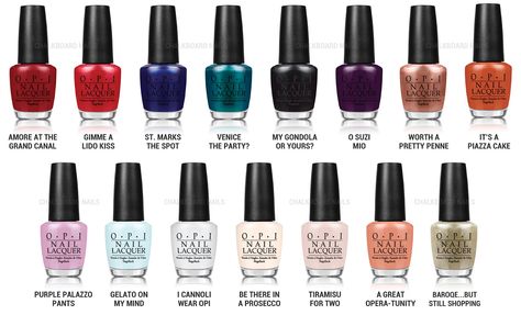 OPI Venice Collection via @chalkboardnails Opi Shades, Opi Manicure, Opi Nail Polish Colors, Opi Collections, Nails 2015, Chalkboard Nails, Winter Nail Polish, Popular Nail Colors, Opi Colors