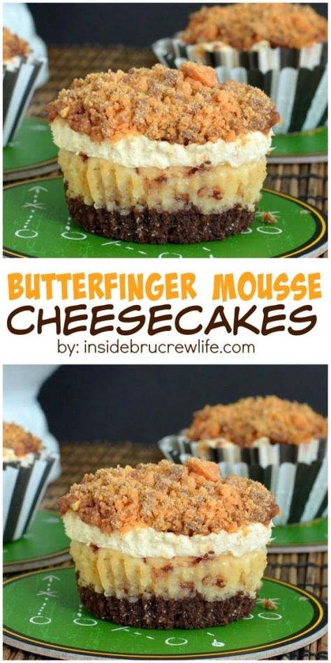 Mouse Cheesecake, Mousse Cupcakes, Butterfinger Cheesecake, Mousse Cheesecake, Butterfinger Candy, Cheesecake Mousse, Vanilla Cheesecake, Peanut Butter Cheesecake, Cheesecake Cupcakes