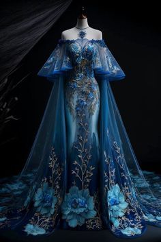 Starry Dress Prom, Mystical Dresses, Epic Dresses, Fae Core, Moon Dresses, Gaun Abad Pertengahan, Romantic Dresses, Clothing Reference, Dragon Princess