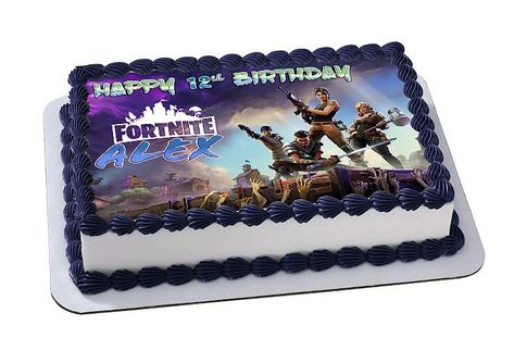 Fortnite cake Types Of Birthday Cakes, Fortnite Birthday Cake, Simple Birthday Cake Designs, Fortnite Cake, Sprinkles Birthday Cake, Birthday Cake Decorations, Nerf Birthday Party, Happy 12th Birthday, Fortnite Birthday