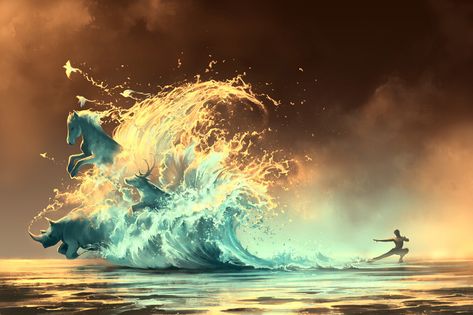 Cyril Rolando, Water Artwork, Surrealism Painting, Art Video, Sea Waves, Art Website, Miyazaki, Art Videos, Martial Arts