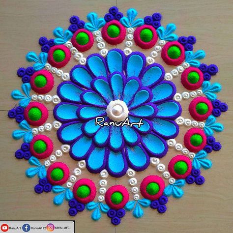 #RanuArt #rangoli #kolam #muggulu #Mandala #design Madhubani Drawing, Rangoli Mandala, Rangoli Idea, Shape Language, Colourful Rangoli, Colour Rangoli, Very Easy Rangoli Designs, Rangoli Designs Simple Diwali, Easy Rangoli Designs Diwali