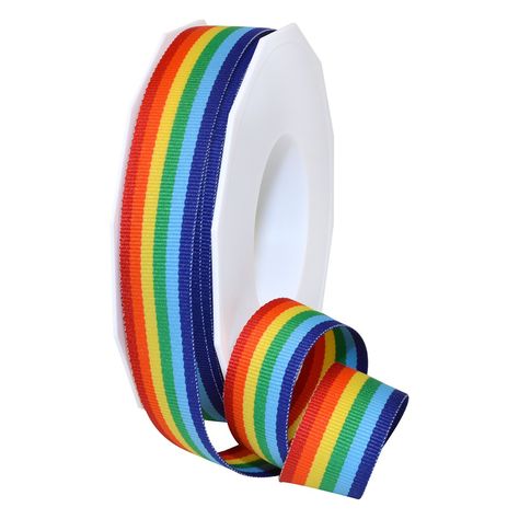 Amazon.com: Morex Ribbon 99505/20-815 Polyester Grosgrain Stripes Craft… Pride Decorations, Rainbow Ribbons, Gift Wrap Ribbon, Rainbow Ribbon, Hair Ribbons, Striped Ribbon, Unicorn Gifts, Sewing Trim, Fabric Ribbon