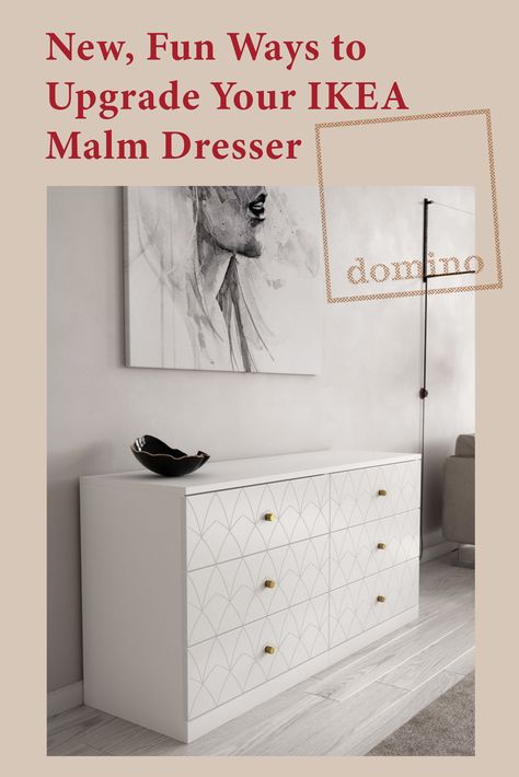 Adding Feet To Malm Dresser, Ikea Dresser Hacks, Ikea Dresser Hack, Pretty Pegs, Ikea Malm Dresser, Malm Dresser, Ikea Dresser, Ikea Malm, Temporary Wallpaper