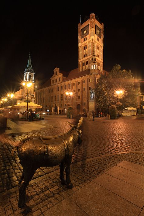 "torún, rynek staromiejski" by Mathieu Bertrand Struck on Flickr - Torun (UNESCO World Heritage Site since 1997), Poland, July 2011. Torun Poland, Gothic City, Nicolaus Copernicus, Beautiful Poland, Metal Statue, Old Market, Gothic Buildings, Eastern Europe Travel, Market Square