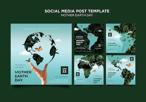 Holiday Social Media Posts, Kids Social Media, Earth Day Posters, About Mother, World Earth Day, Design Podcast, Nature Instagram, Social Media Poster, Nature Friendly