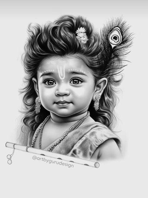 Krisna Face Painting, Hanuman Face Sketch, Realistic Pencil Sketches Portraits, Realistic Pencil Drawings Portraits, Lord Krishna Drawing Pencil, Little Krishna Sketch, Krishna Pencil Sketch, Krishna Portrait, Krishna Sketch