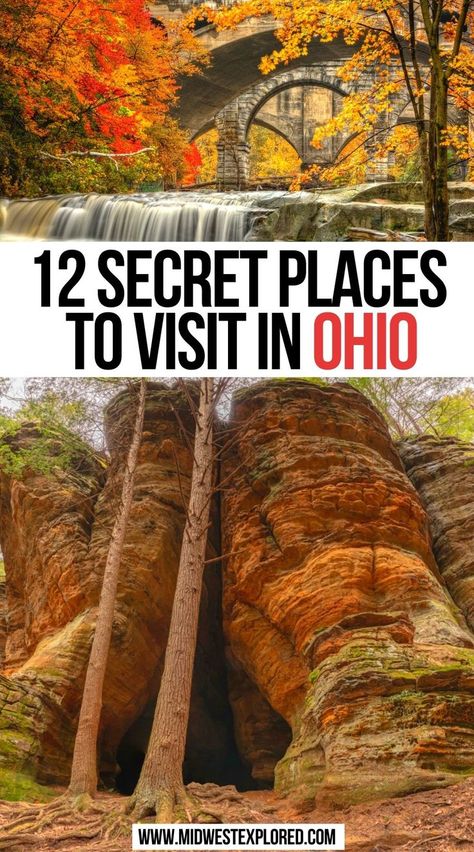 12 Secret Places to Visit in Ohio Things To See In Cleveland Ohio, Ohio Places To Visit, Places To Visit In Columbus Ohio, Weekend In Cleveland Ohio, Ohio Must See, Ohio National Parks, Clifton Gorge Ohio, Northeast Ohio Things To Do, Ohio Travel Places To Visit