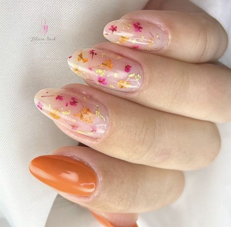 nails inspo orange nail inspo floral nail inspo pink nail inspo Pink Orange Floral Nails, Pink And Orange Floral Nails, Nails Inspo Orange, Nail Inspo Floral, Orange Floral Nails, Nail Inspo Pink, Pink Nail Inspo, Orange And Pink Wedding, Orange Nail