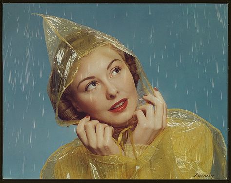 Pac-a-mac and a rain-mate! Rain Bonnet, Nickolas Muray, Girl In Rain, Yellow Raincoat, Diego Rivera, Rain Gear, Greenwich Village, Raincoats For Women, Female Photographers