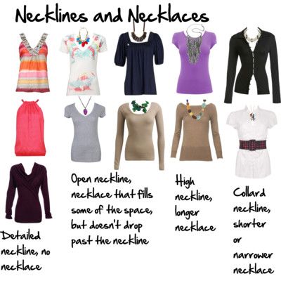 How to choose necklaces to complement necklines. Somebody just explained what I already do! Fabulous! :D Except you could wear a tiny pendant on a delicate chain with that eggplant shirt on the bottom left. And it's "Collared" shirts, not "Collard." Cottage Closet, Necklace For Neckline, Short Necklaces, Clothing Tips, Core Wardrobe, Mode Tips, Premier Designs Jewelry, Premier Designs, Look At You