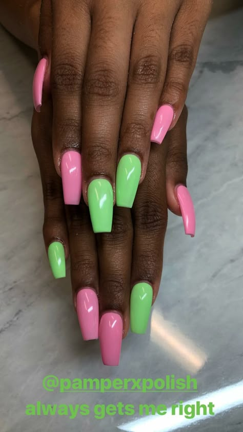 Florescent Pink Nails Neon, Pink And Green Nails Aka, Bright Nails For Spring, Bright Spring Nails Neon Colors, Fluorescent Nails Neon, Neon Pastel Nails, Bright Nails For Summer Neon, Fluorescent Green Nails, Aka Nail Designs