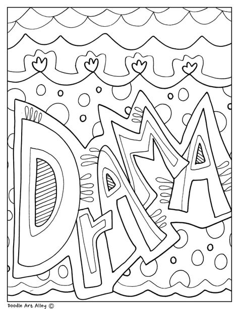 Subject Cover Pages Coloring Pages - Classroom Doodles March Coloring Pages, March Colors, March Themes, Arte Doodle, Display Lettering, Spring Coloring Pages, Month Colors, March Madness, Coloring Pages To Print