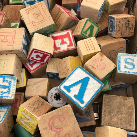 Old Alphabet blocks Building Blocks Aesthetic, Old Alphabet, Ceramics Portfolio, Wooden Alphabet Blocks, Wooden Blocks Toys, Abc Blocks, Letter Blocks, Home Lock Screen, Alphabet Blocks