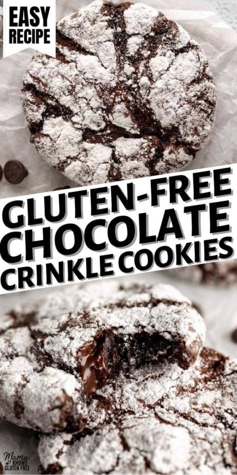 Cookies Sans Gluten, Cool Whip Cookies, Dishes Recipe, Gluten Free Christmas Cookies, Pumpkin Fudge, Chocolate Crinkle, Chocolate Crinkle Cookies, Gluten Free Christmas, Vegan Cakes