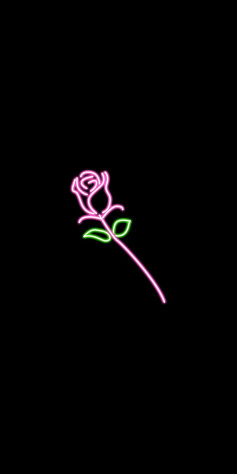 Neon Asthetics Wallpaper, Neon Rose Wallpaper, Neon Art Painting, Rose Tumblr, Creative Story Ideas, Black Background Design, Paper Quote, Neon Rose, Emoji Art