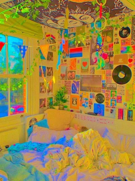 Indie Room, Indie Aesthetic, Indie Outfits, Not Mine, Room Inspo, Bedroom, Wall