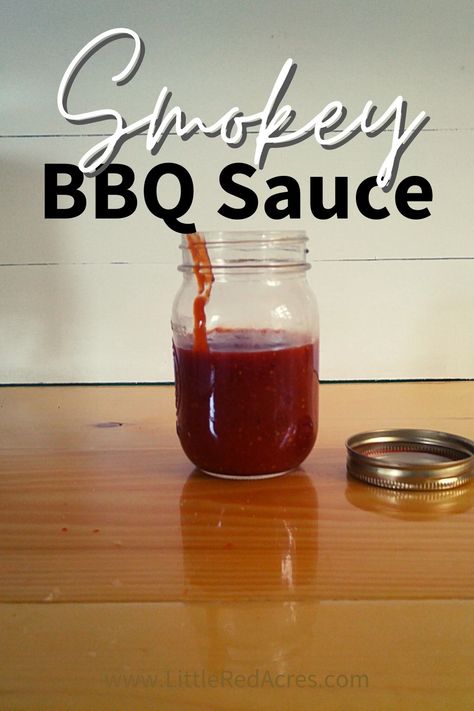 Smokey BBQ Sauce Recipe - Little Red Acres Smokey Bbq Sauce Recipe, Smokey Bbq Sauce, Barbecue Sauces, Barbeque Sauce Recipe, Angus Burger, Homemade Bbq Sauce Recipe, Barbeque Recipes, Chicken Sauce, Barbecue Sauce Recipes