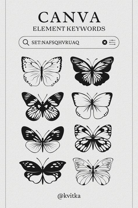 set:nAFsQhvruaQ Butterfly Canva Element Keywo Canva Keywords Elements, Canva Free Elements, Canva Inspiration, Font Canva Lettering, Canva Creations, Gray Minimalist, Canva Keywords, Canva Frames, Elements Canva