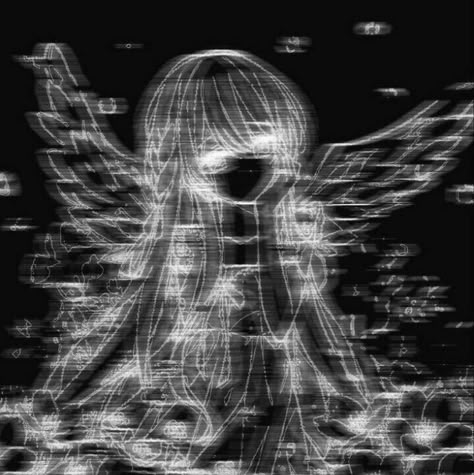 An Angel, Angel, Black And White, Hair, Anime, White, Black